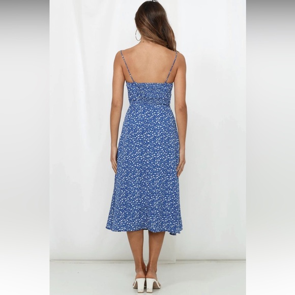 REMINISCING ON THOSE DAYS MIDI DRESS ROYAL BLUE- sold out on website - Picture 4 of 7